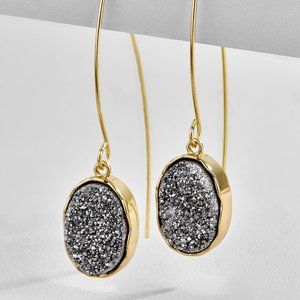 BaubleBar Gold & Gray Drop Earrings